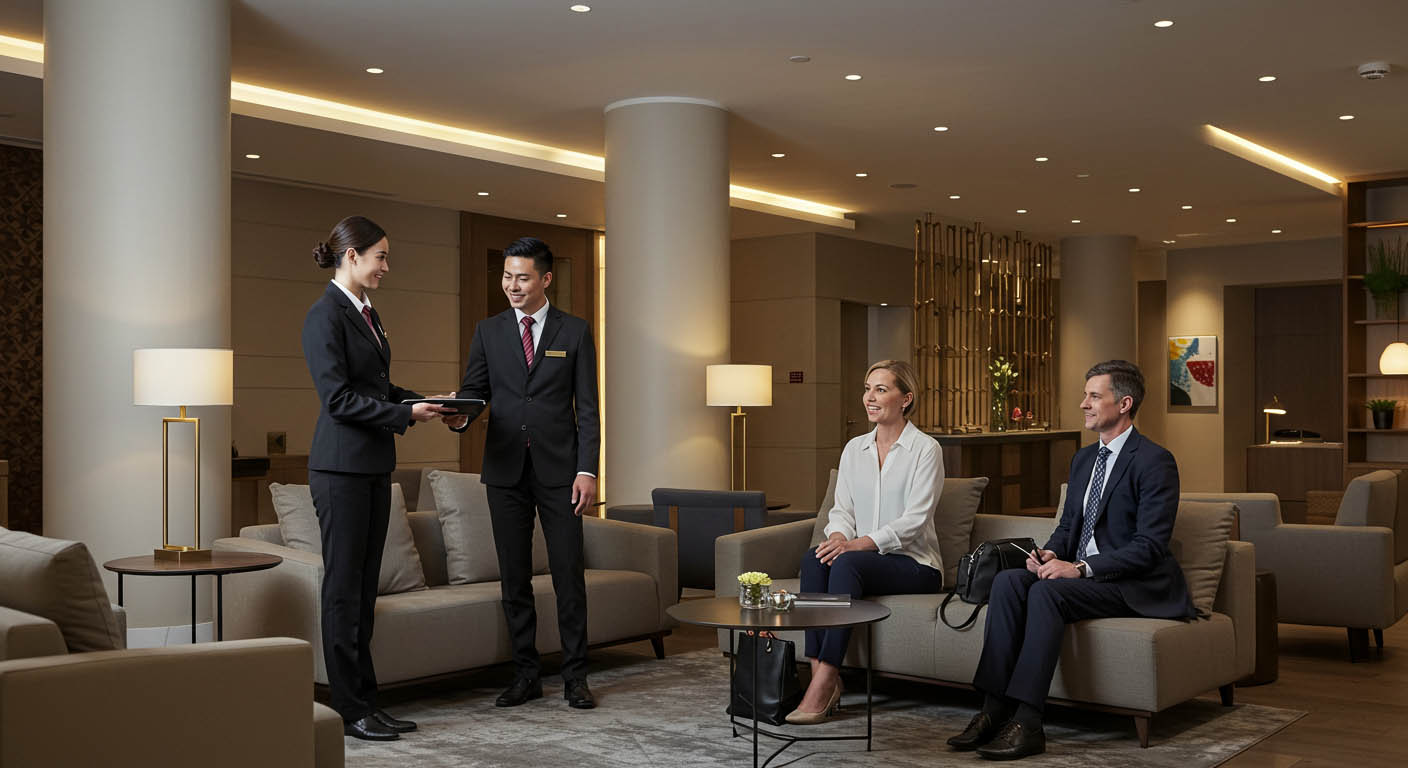 Happy guests at a resort